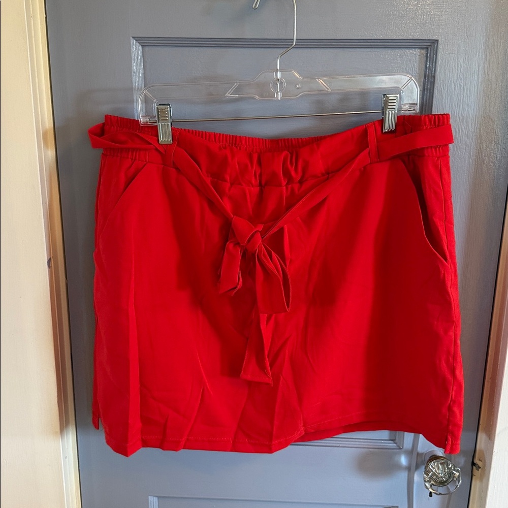 St. John's Bay Red Women's Skort with Tie Front